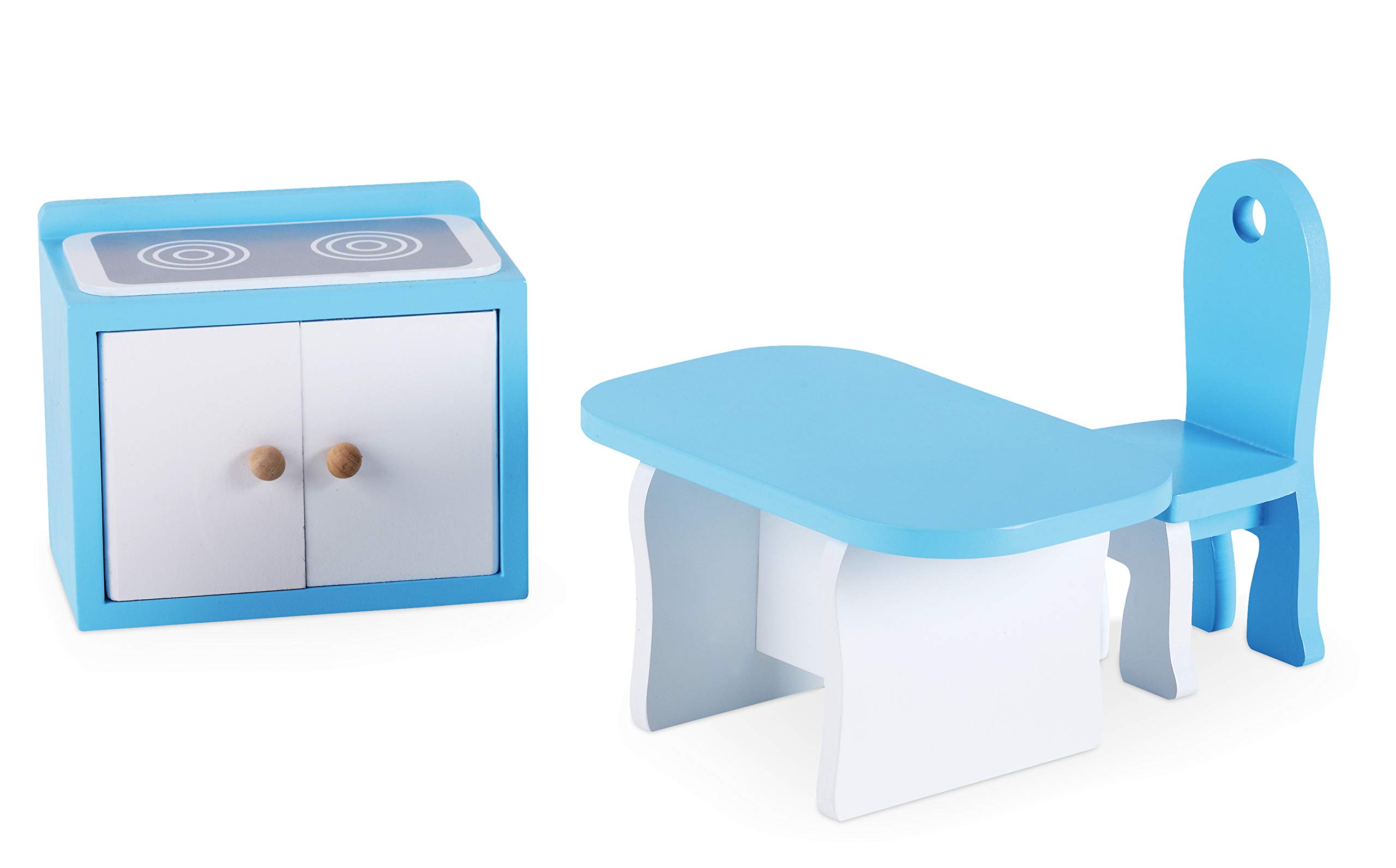 small foot 11068 Puppenhaus Deluxe-Villa aus Holz, 3 Etagen mit Garage inkl. 12 Möbel, Spielspaß ab 8 Jahren
