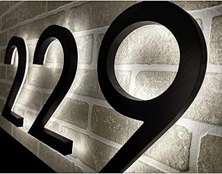 Personalized Solar Lighted House Numbers for Outside, Led House Numbers for Outside, Large Light Up House numbers, Solar Illuminated House Numbers, Led Address Numbers for House (Full Set)