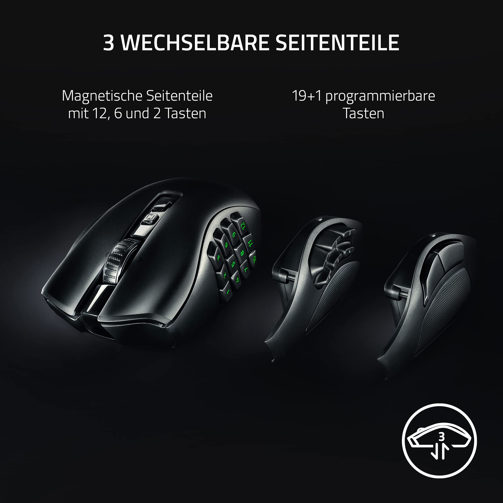 Razer Razer Naga V2 Pro - Kabellose MMO-Gaming-Maus (HyperScroll Pro Rad, Anpassungsfähigkeit und Kontrolle, HyperSpeed Wireless, Focus Pro 30K Optischer Sensor, Optische Mouse Switches Gen-3) Schwarz in use