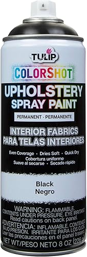 Miniatura 2 de TULIP ColorShot - Pintura en aerosol de tela para tapicería, pintura de tela permanente para muebles, 8 onzas, negro