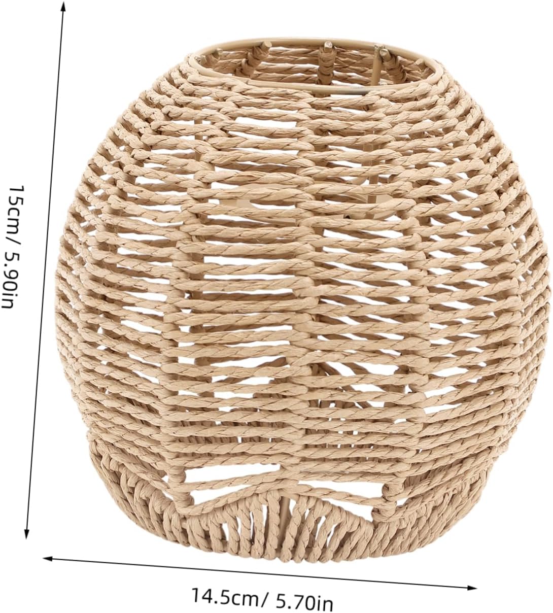 DOITOOL 2 Pcs Rattan Lamp Shade,5.9"W x 5.5"H Pendant Lamp Shade Farmhouse Lamp Shades,Boho Lamp Shades Replacement for Pendant Light Floor Lamps Chandelier Wall Sconces Light