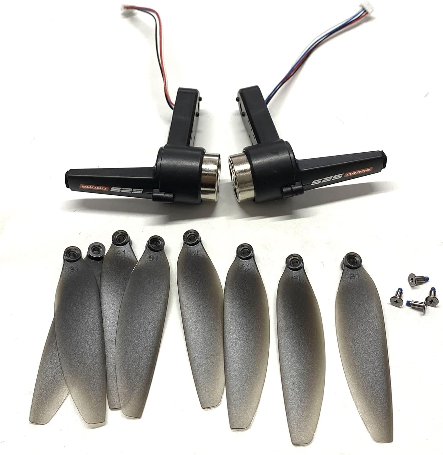 Drone Arm Kit, for LSRC S2S MAX RC Drone Arm A/B Brushless Engines Propellers Replacement Parts for LSRC S2S RC Drone Quadcopter Upgrade Accessories (Color : 4 Arms 8 Blades)
