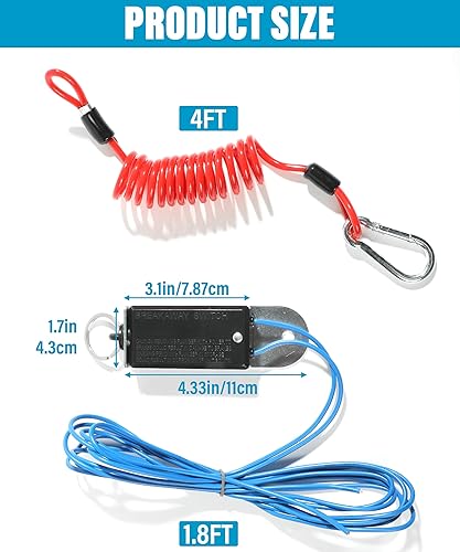 Miniatura 2 de Zlirfy Interruptor de ruptura para remolque, kit de ruptura de remolque, cable de ruptura para frenos de remolque, cable en espiral de 4 pies con