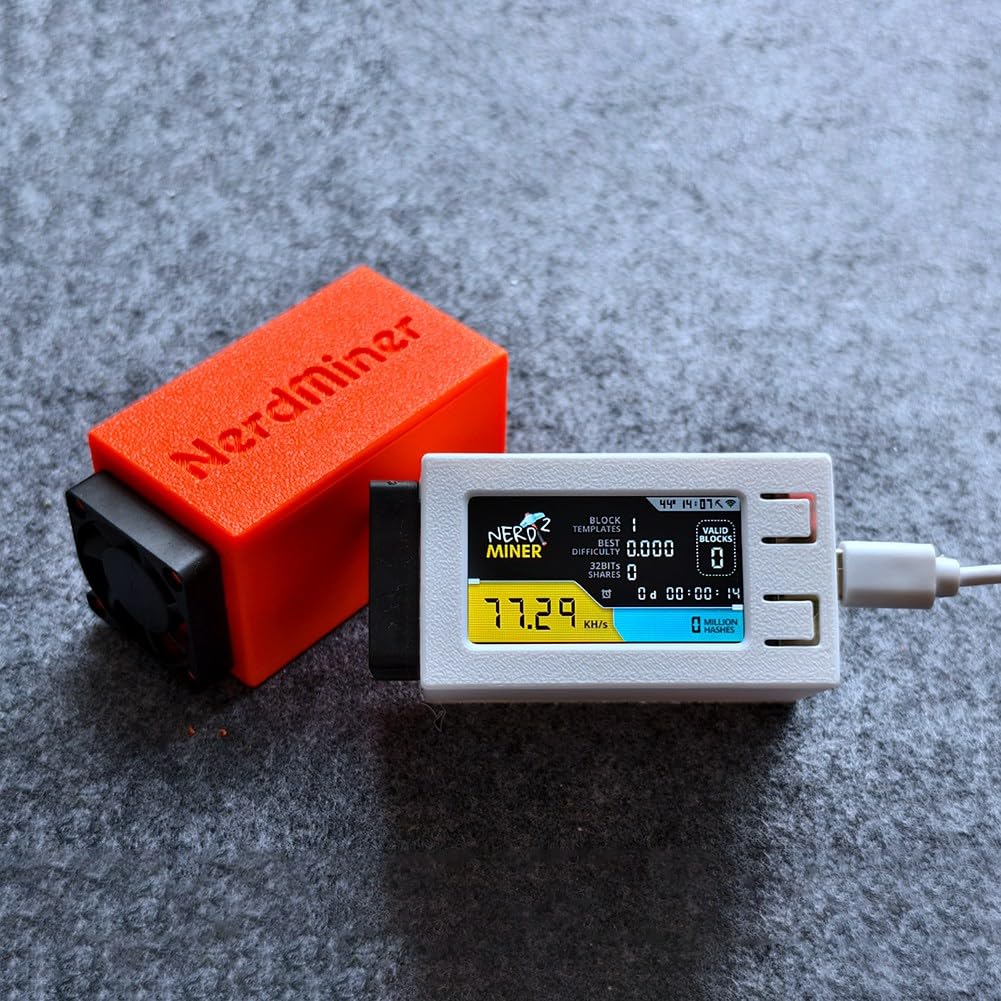 Minero BTC Lotería Solo Nerdminer V2 Pro - Minero De Lotería BTC Solo,  Hashrate 78K/S, Con Ventilador, Color Negro Miner Bitcoin 78k/s