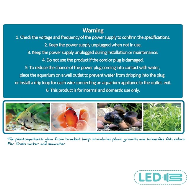 Foto 5 de 8 de BPS Luz LED para Acuario Lámpara de Acuario 4000K Impermeable con Soporte Extensible (25W) BPS-6137