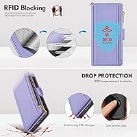 Vista 6 de Antsturdy Funda tipo cartera compatible con iPhone 12 Pro Max, funda de piel sintética con bloqueo RFID, funda protectora para mujeres y hombres