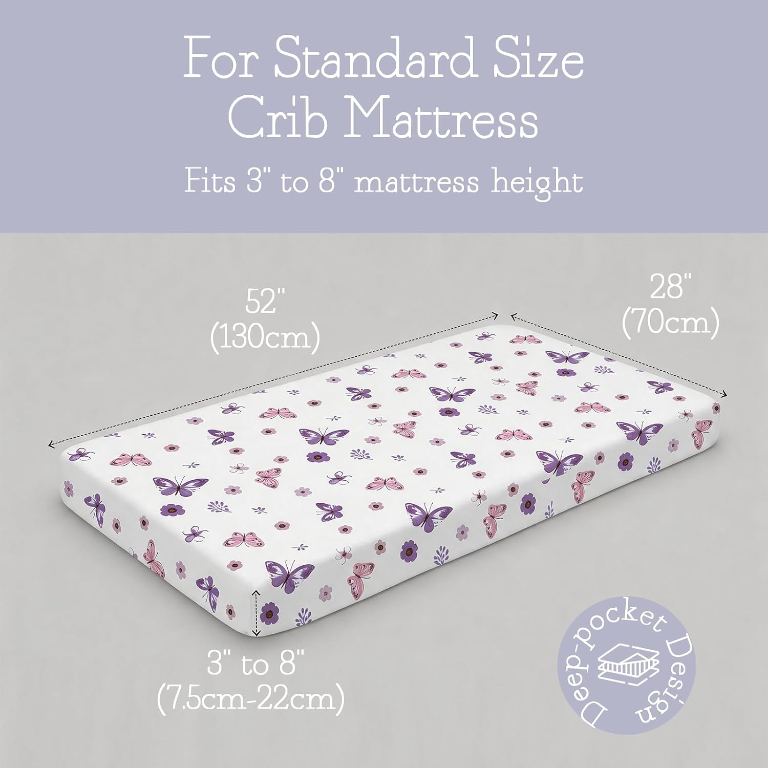 Little Grape Land Crib Sheets for Boys and Girls, 2pk Baby Crib Fitted Sheet for Standard Size Crib and Toddler Mattress, Super Soft Baby Sheet thumbnail