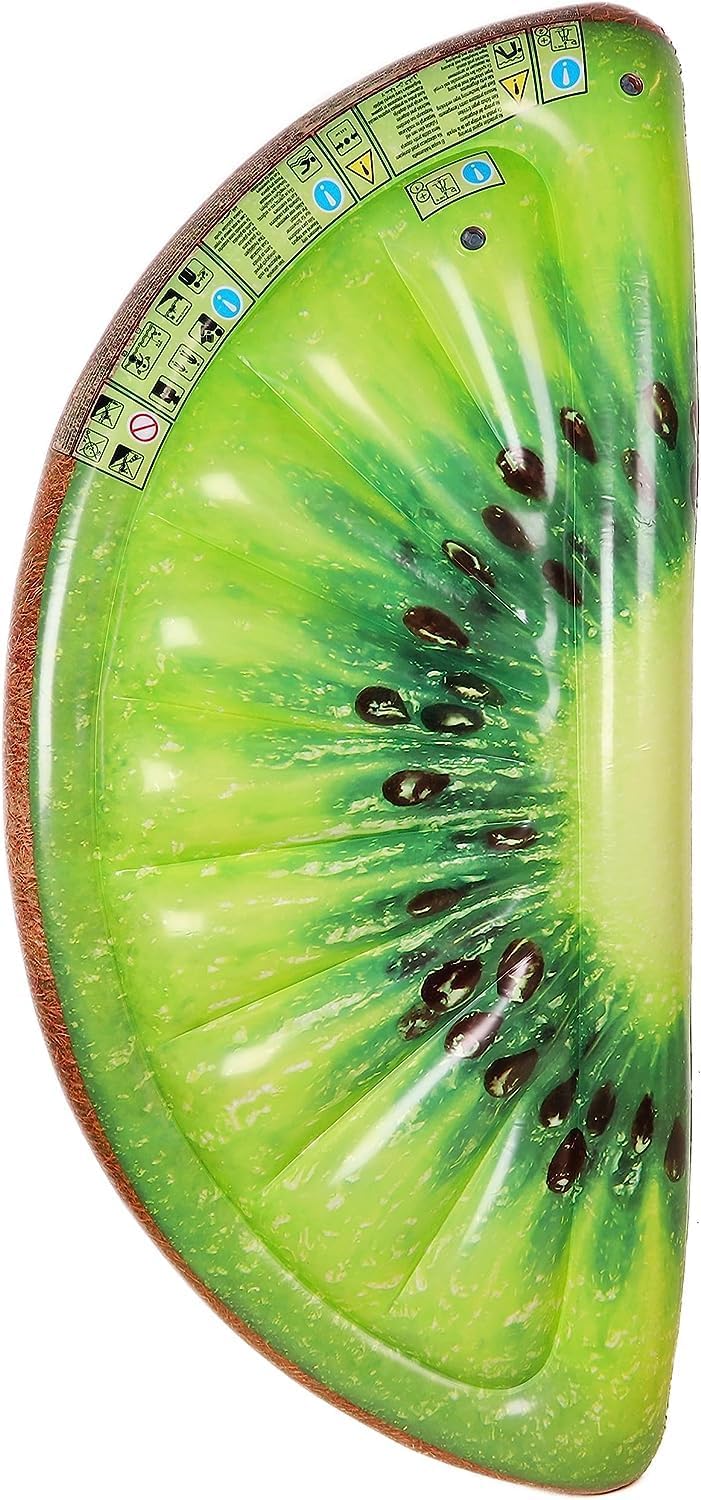 Tranche De Kiwi Gonflable Géante – 1,78 M X 0,85 M – Float Piscine/plage – Accessoire été Hyper Fun – Patch Réparation Inclus !