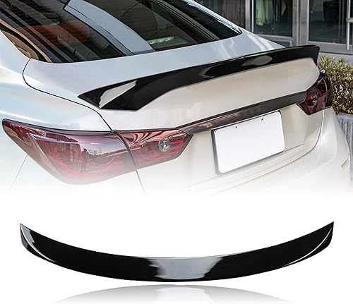 Rolling Gears Alerón de maletero Q50 compatible con Infiniti Q50 Sedan Spoiler 2014-2023 pintado negro brillante (tipo AS)