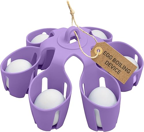 Accesorio de silicona para hervir huevos, cocina 6 huevos a la vez, apto para lavavajillas, soporte para huevos duros, hace huevos duros o blandos,