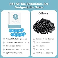 Vista 3 de Mind Bodhi Separadores de dedos de los pies/Espaciadores de dedos de los pies - Para hombres y mujeres - Tamaño regular - Negro