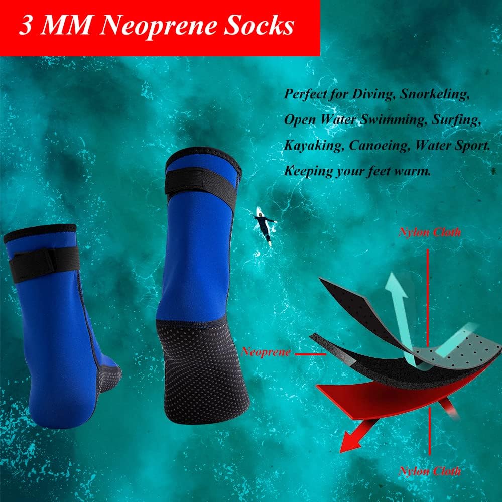 Wetsuit Socks 3mm Neoprene Diving Socks Thermal Anti-Slip Scuba Socks Water Booties for Swimming Water Sports - Image 4