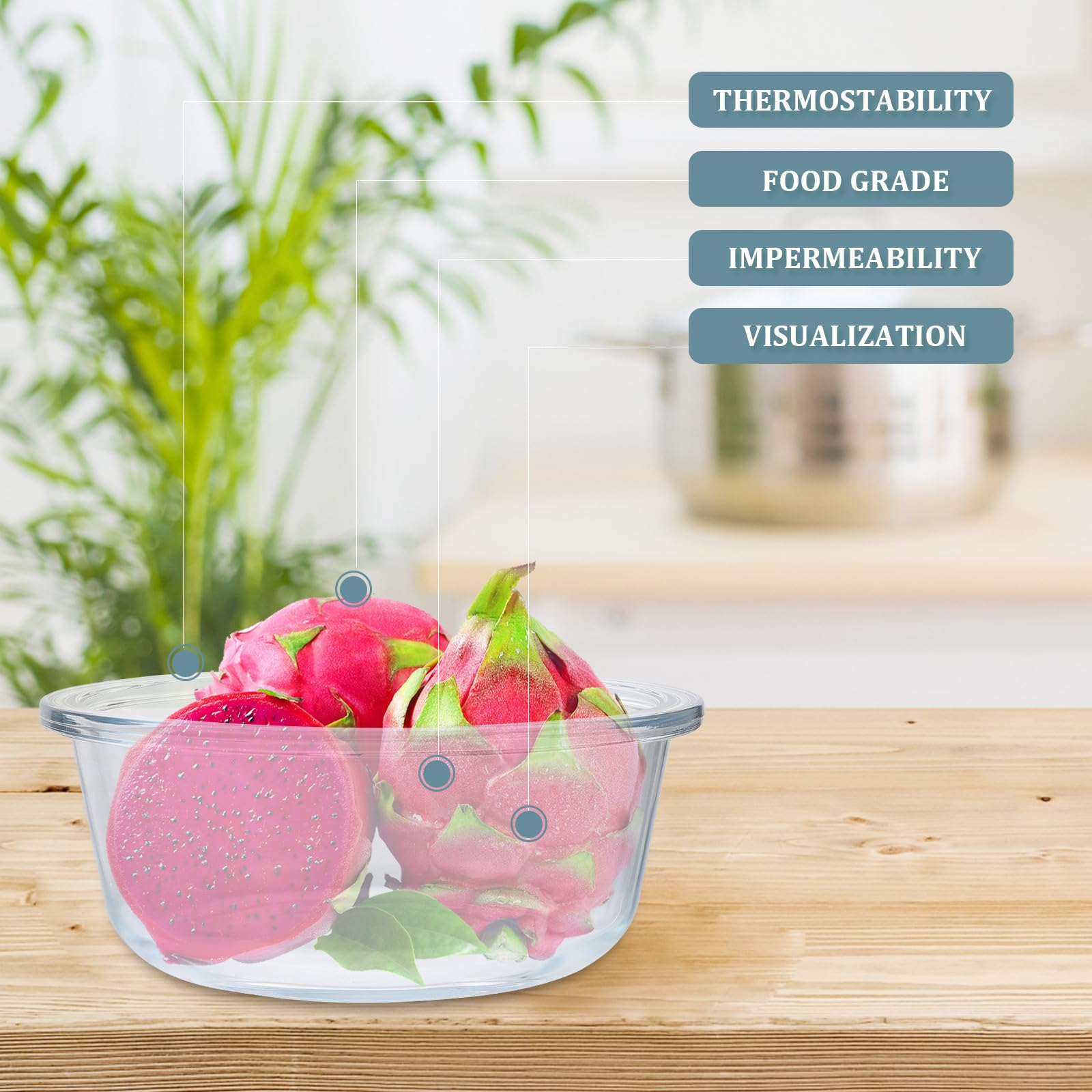 SHOWERORO Lunch Bento Box in Vetro 3 Pezzi per Conservazione Pratica | Scatola Pranzo, Schiscette, Contenitori per Merenda Scuola, Contenitori Coperchio per Alimenti, Porta Pranzo da Ufficio