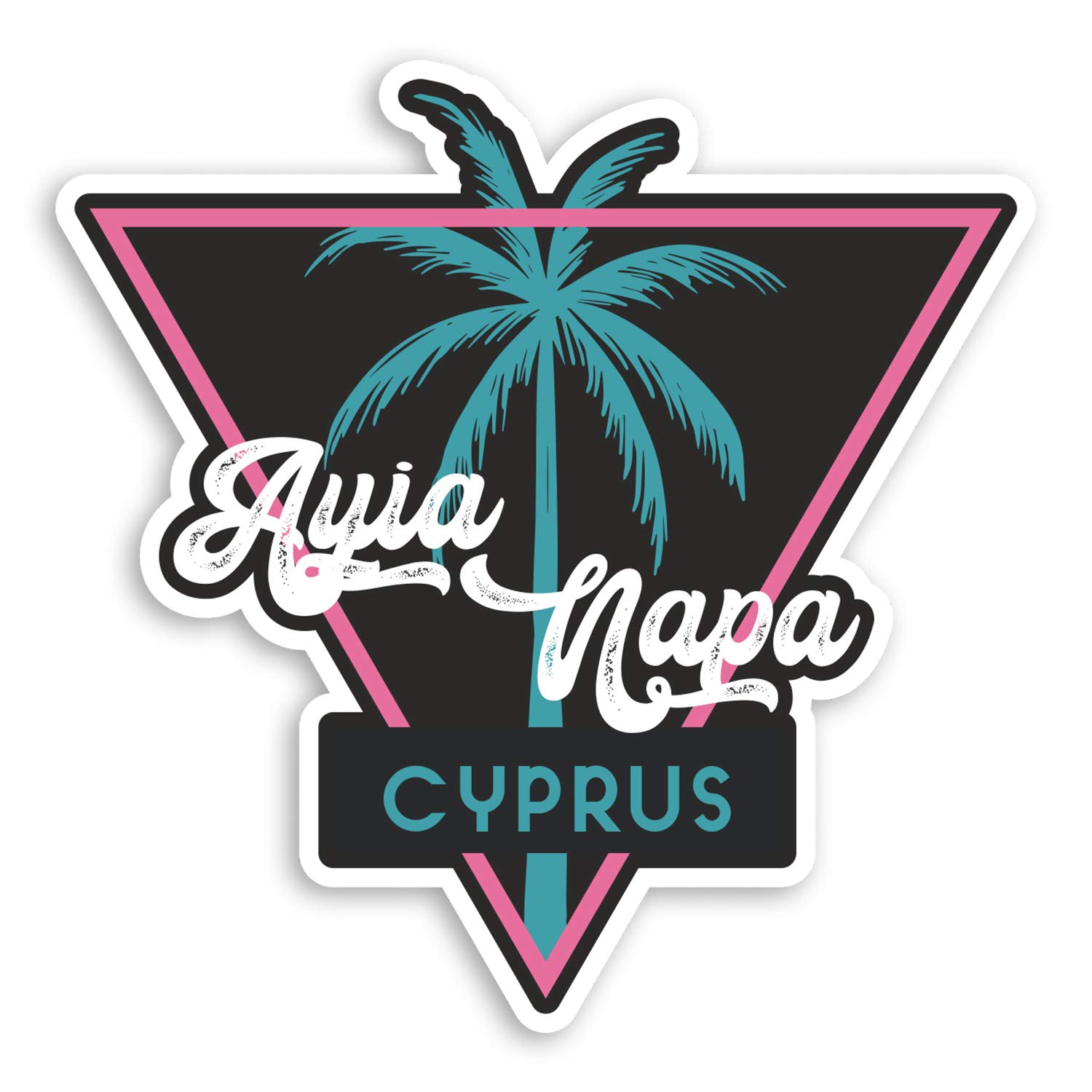 2 x 10cm Ayia Napa Cyprus Vinyl Stickers - Party Travel Luggage Sticker #30773 (10cm Wide)