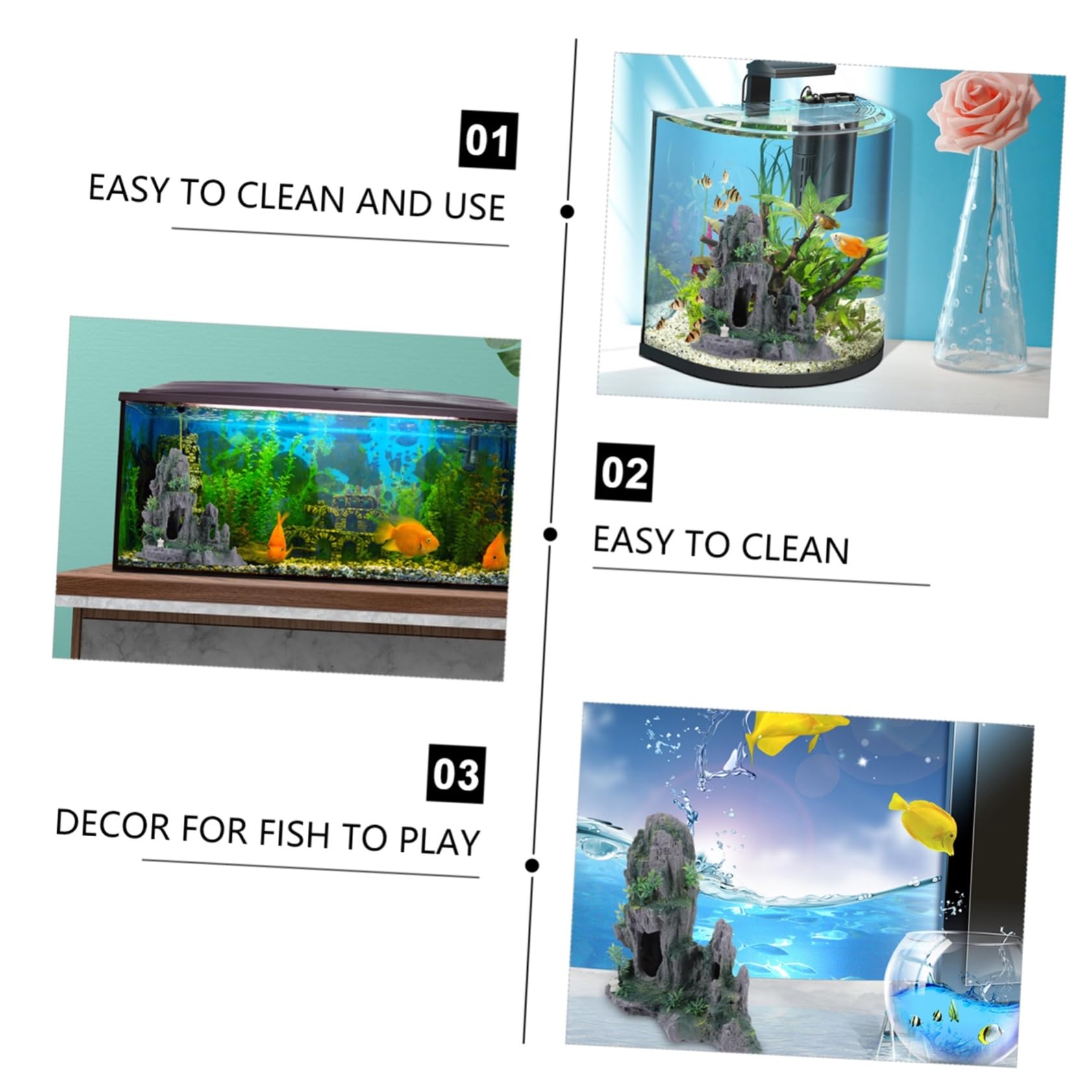 Sosoport Decoración De Rocalla para Acuario Roca Artificial Decoración De Acuario para Peceras