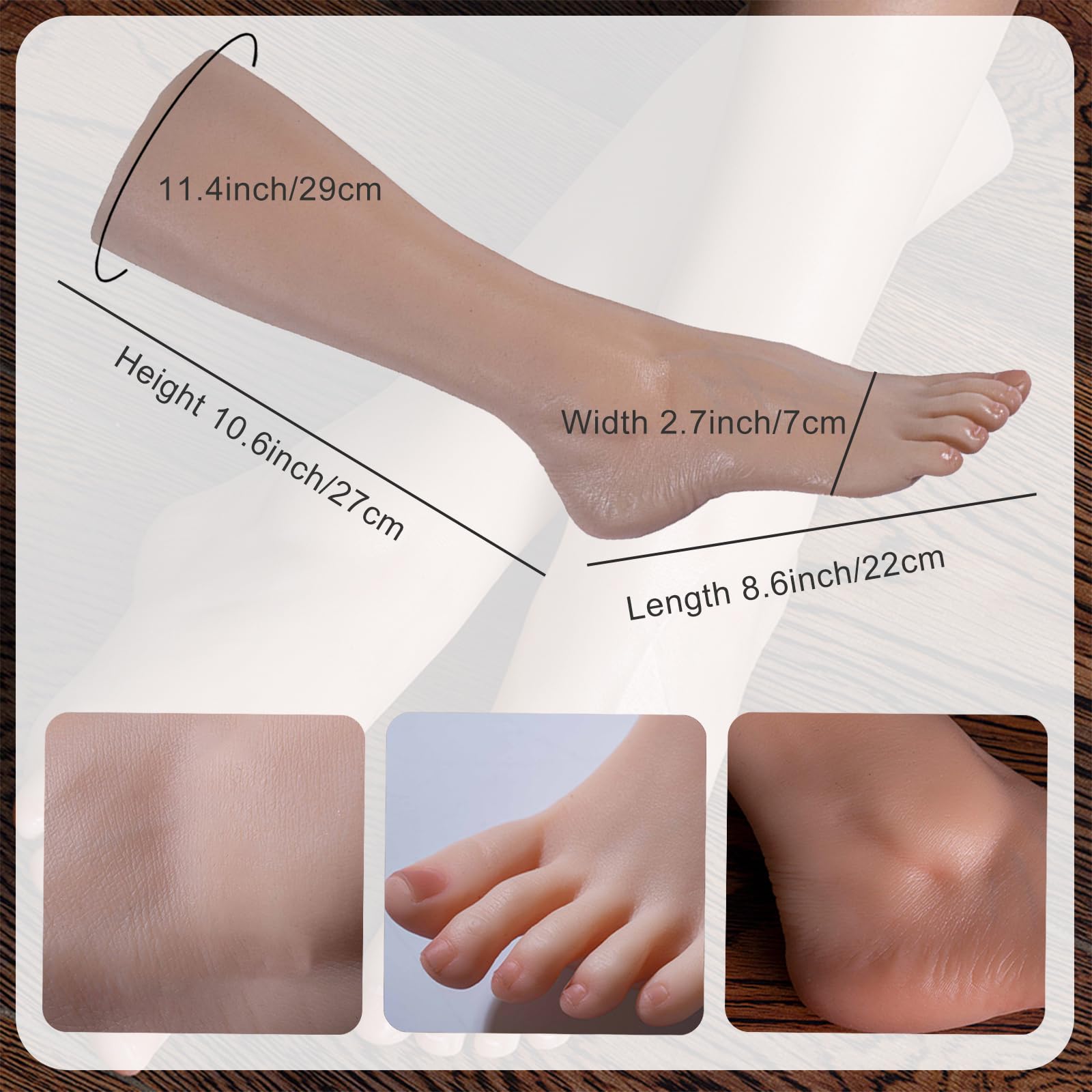 Mannequin de Pieds réalistes en Silicone avec os, modèle de Pied féminin pour présenter Bijoux, Sandales, Chaussures et Chaussettes, Gauche, os