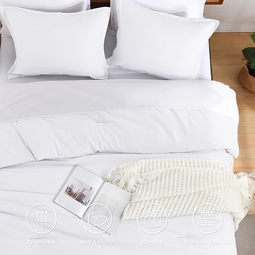 Miniatura 3 de Andency Juego de edredón tamaño California King, 3 piezas, tamaño California King, ligero, suave, liso, de microfibra esponjosa de gran tamaño (104