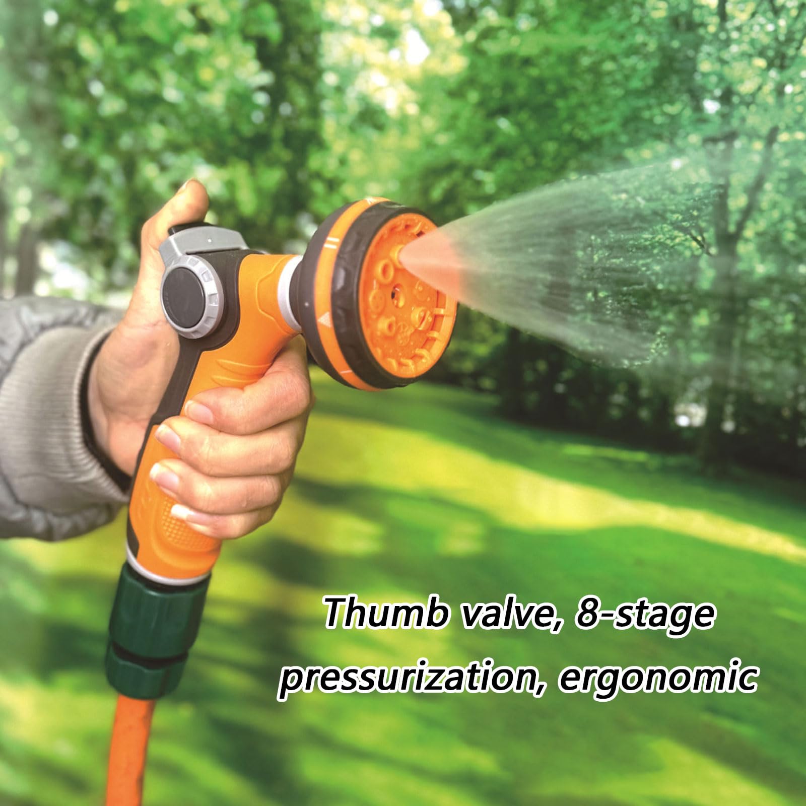 KKXXYQFC Pistola pulverizadora para Manguera de jardín, Lanza de Espuma de 8 Funciones, Pistola de Agua, Boquilla de Alta presión, pulverizador para Lavadora de Agua para jardín y Coche con Olla de
