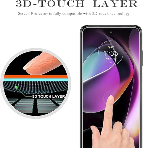 Miniatura 6 de Paquete de 3 protectores de pantalla para Moto G 5G 2022, película protectora de vidrio templado, dureza 9H, antiarañazos, sin burbujas, claridad HD