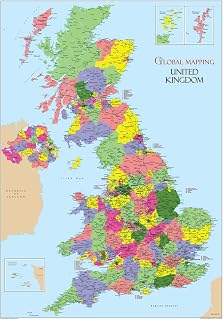 Map of the United Kingdom [GM] - Size A0-84.1 x 118.9cm - Vinyl