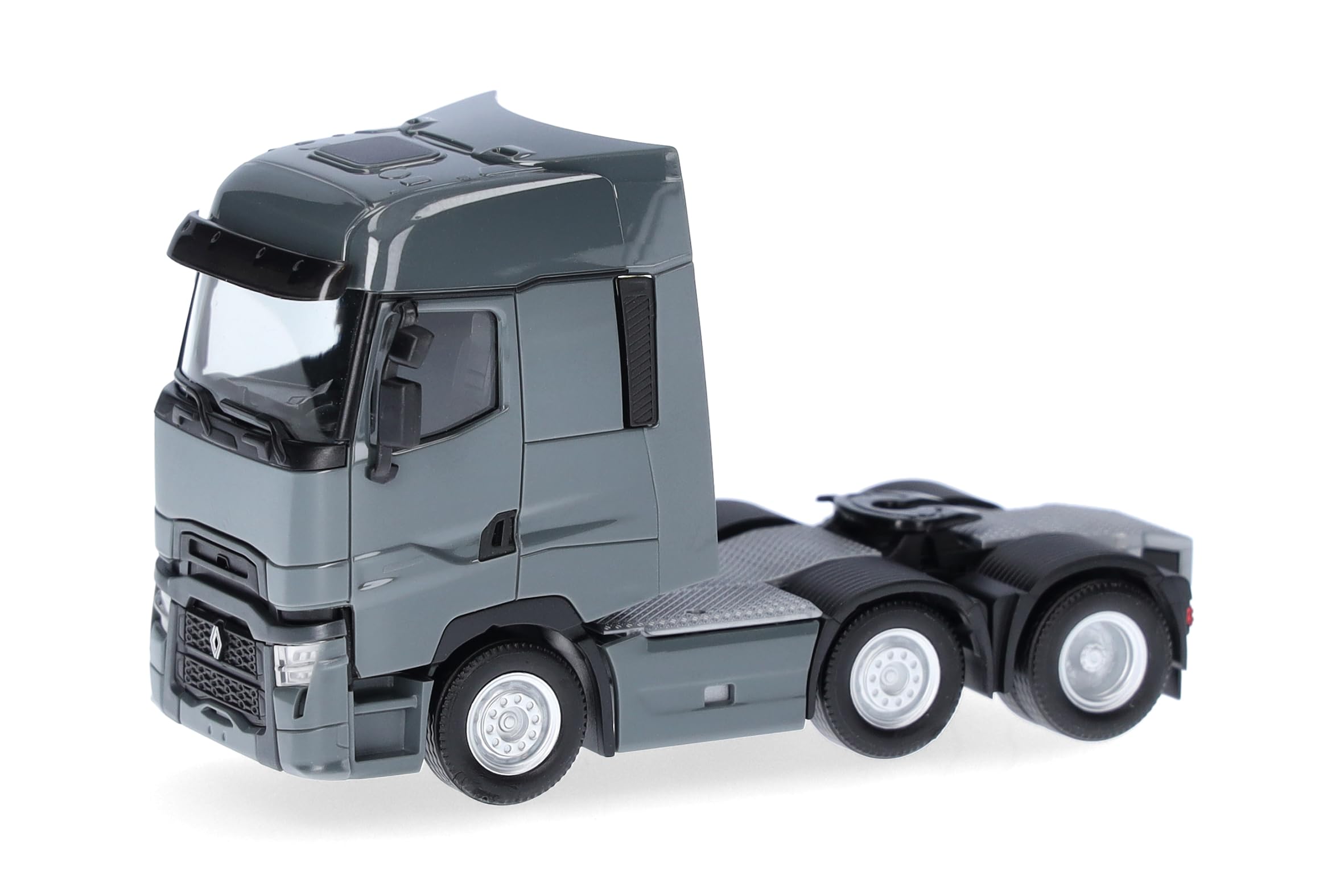 Herpa truck model Renault T Facelift 3-axle tractor unit (6x2), on a scale of 1:87, plastic miniature, made in Germany, collectors edition, grey