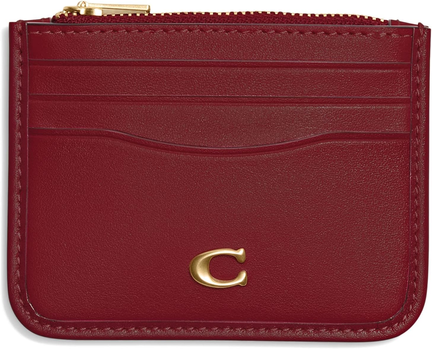 Coach Zip Card Case Cherry One Size Clothing, Shoes & Jewelry