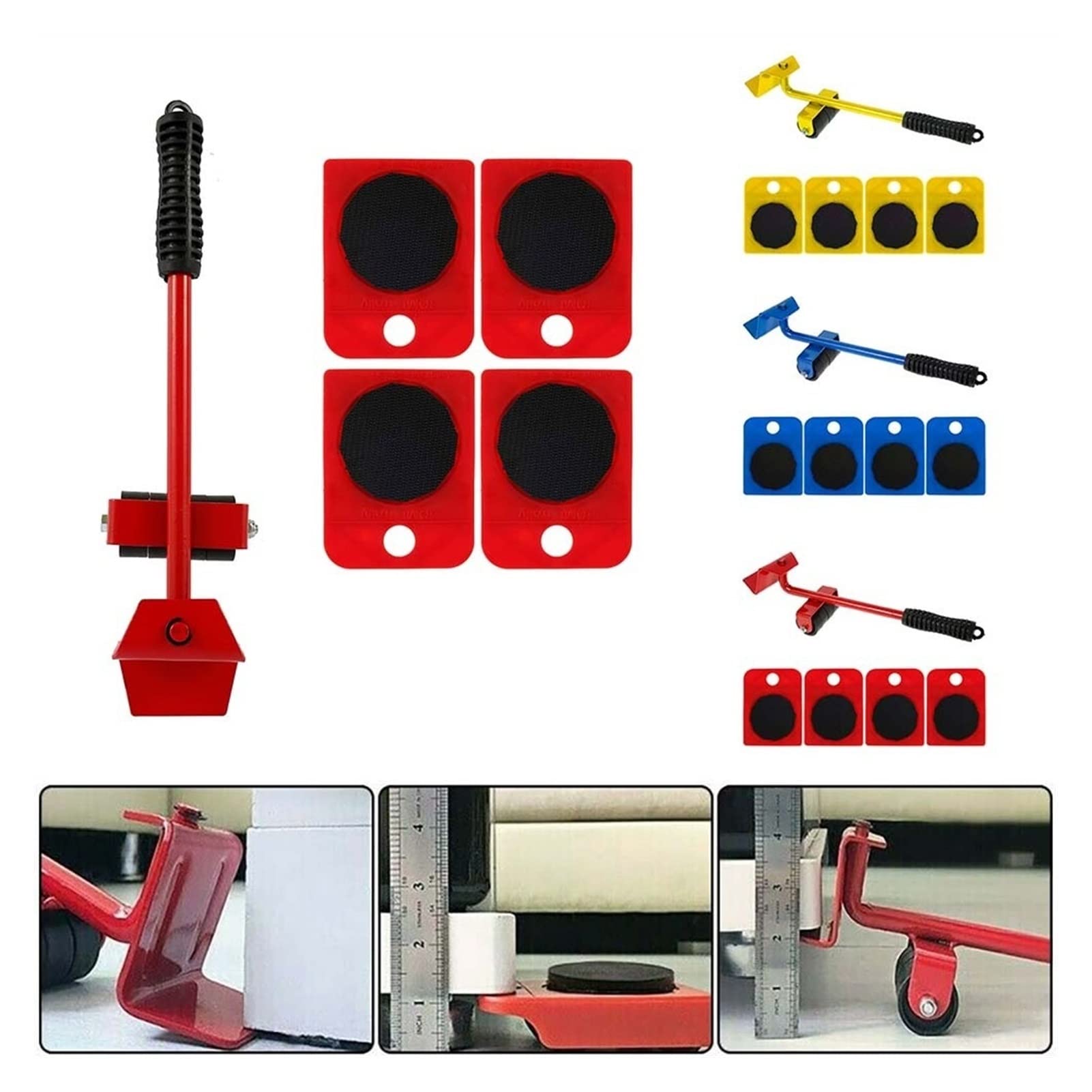 Set di attrezzi per la movimentazione di pellicce per carichi pesanti, capacità 15 kg, rullo resistente alla corrosione e dispositivo di trasporto portatile per sollevare e spostare oggetti pesanti