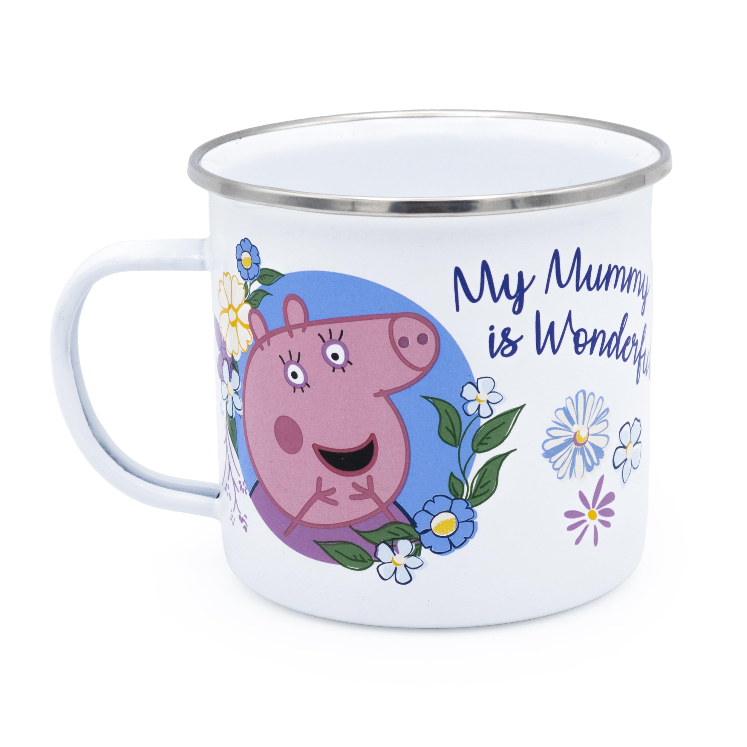 Robert Frederick Peppa Pig Enamel Mug - Best Mummy Design, White