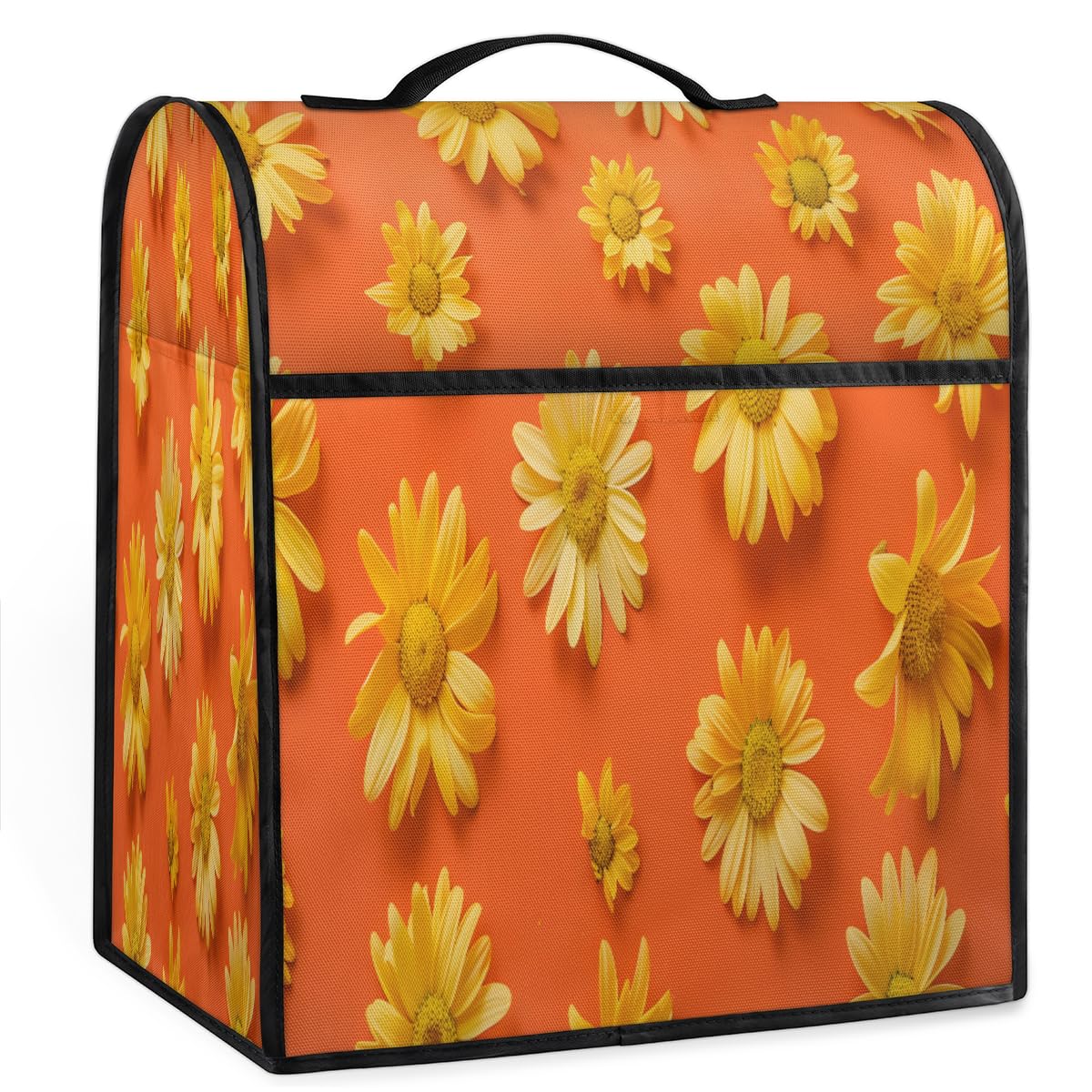 Coffee Maker Cover Yellow Daisy Kitchen Appliance Covers Small Appliance Covers Blender Cover Juicer Cover Dust Covers for Kitchen Appliances with Top Handle and Pockets,Washable,B361