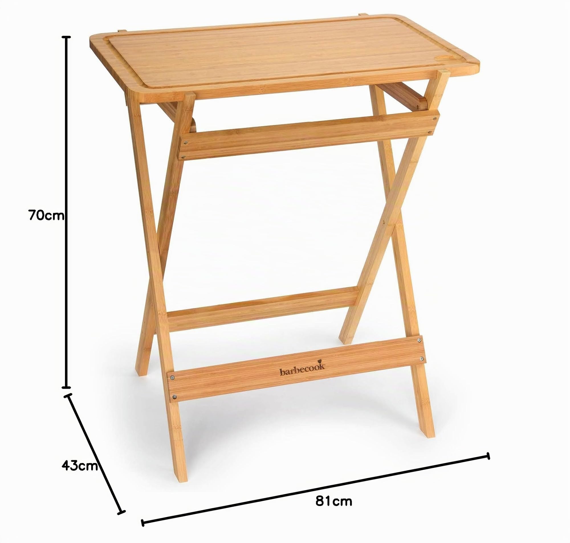 barbecook Tavolo da Barbecue per Esterni in Resistente bambù, tavoli da Picnic, per Barbecue, 70x43x81cm