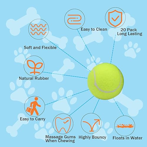 Miniatura 3 de Swingers Pelotas de tenis pequeñas, paquete de 20 pelotas de tenis de entrenamiento de 2 pulgadas, pelota de ejercicio para mascotas y perros con