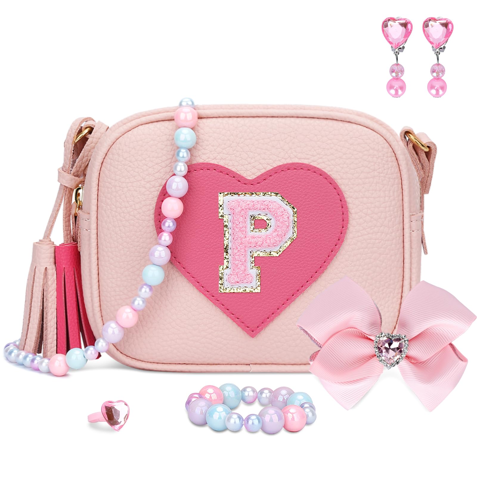 KKXIU Gifts for 3 4 5 6 7 8 Year Old Girls Initial Toddler Purse