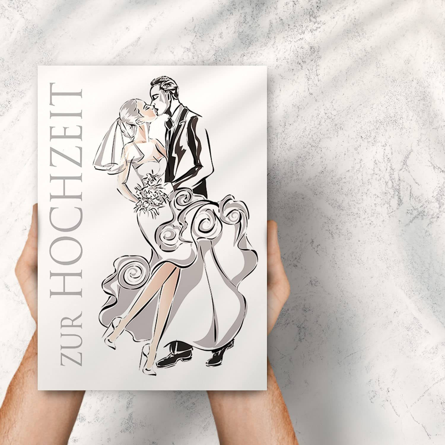 XXL wedding congratulations card, DIN A4 - large wedding card - 1 piece - Set including large envelope DIN C4 - kissing couple - Image 2