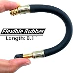 8.1" Flexible Tire Valve Extension Adapter with Cap, Rubber Tyre Inflator Extension Adaptor Air Extender for Most Auto E-Scooter Tractor Motorcycle Bike Car Spare Tire