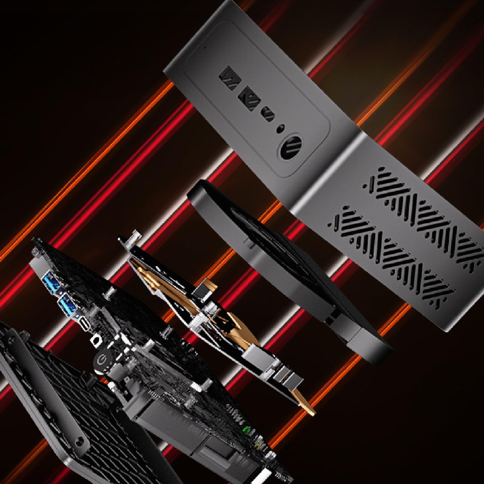Mały Komputer Stacjonarny Procesor I3 1215U, NVMe PCIe 4.0x4, 9,6 Gb/s Wi-Fi 6E, 5.2, 2.0, USB3.2, TYPE C, materiał Metalowy, Obsługa Grafiki Iris Xe, sieć 1000M, (Wtyczka UE