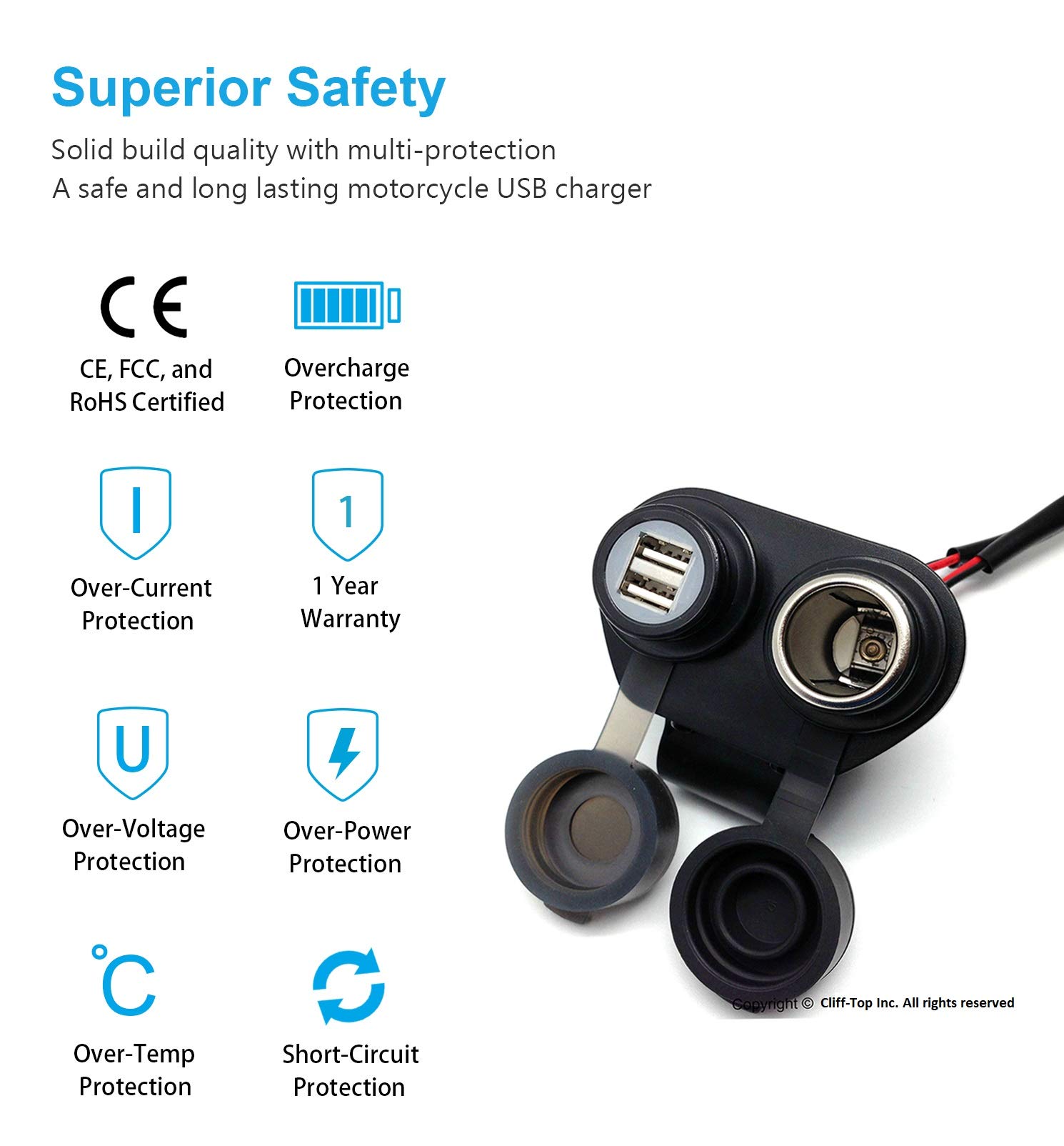 Chargeur De Voiture USB C 66 W, PD&QC3.0 Adaptateur Prise Allume-Cigare