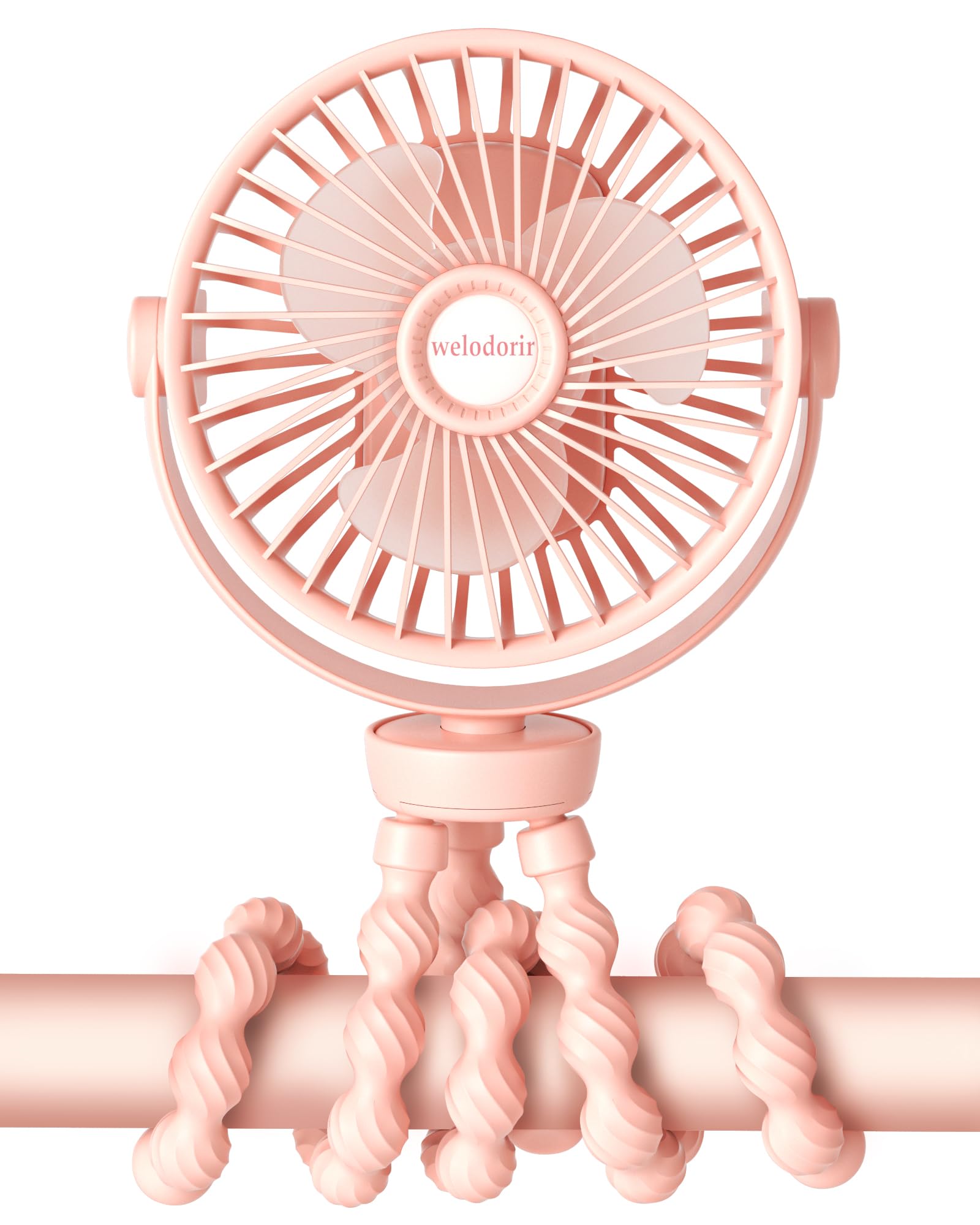 Portable Pram Fan, 5200 mAh Rechargeable Personal Fan, with 360° Rotate Flexible Tripod and TYPE-C Port 3 Speed Small Mini USB Clip-on Fans Can Handheld and Desk for Stroller Car Seat Crib Outdoor — view 9