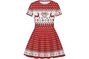 Girl's Ugly Christmas Sweater Dress for Festive Party Attire