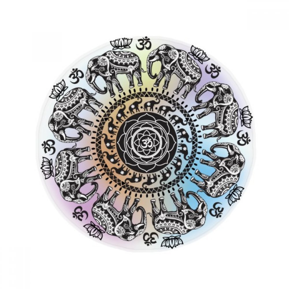 Tapis de sol éléphant rond 80cm pour salon et salle de bain multicolore