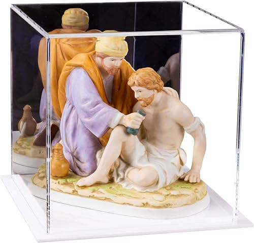 Miniatura 9 de Better Display Cases Versátil vitrina de acrílico transparente - Caja rectangular grande con base blanca 18" x 12" x 3" (BK09)