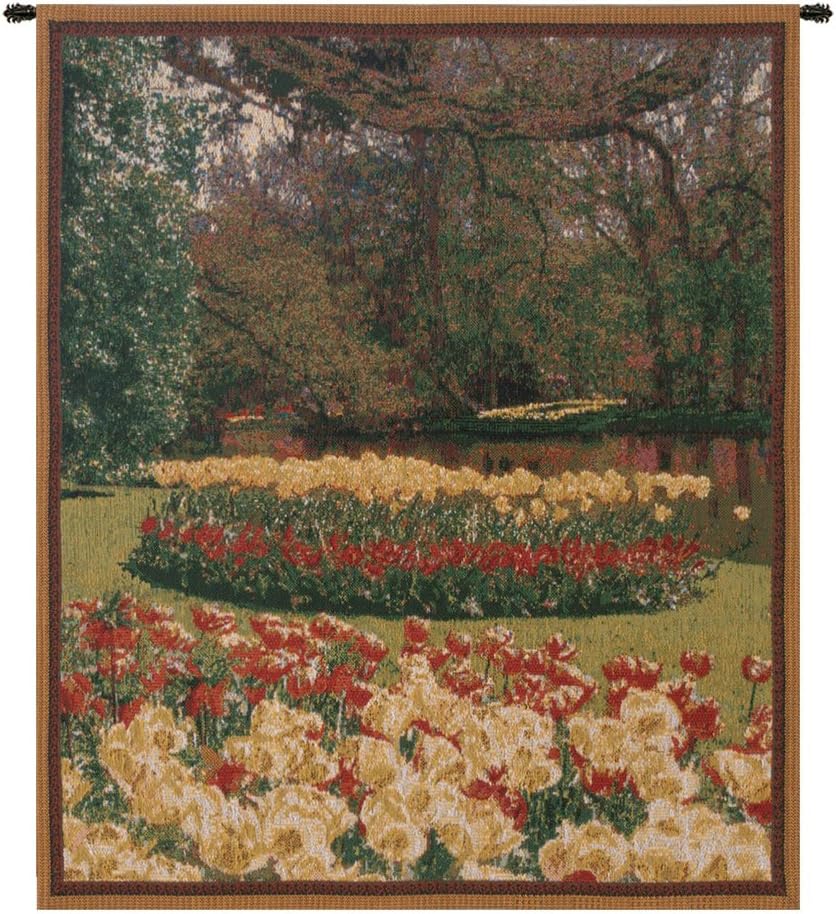 Keukenhof II Mini Belgian Tapestry - 18 in. x 21 in. Cotton/Viscose/Polyester by Charlotte Home Furnishings