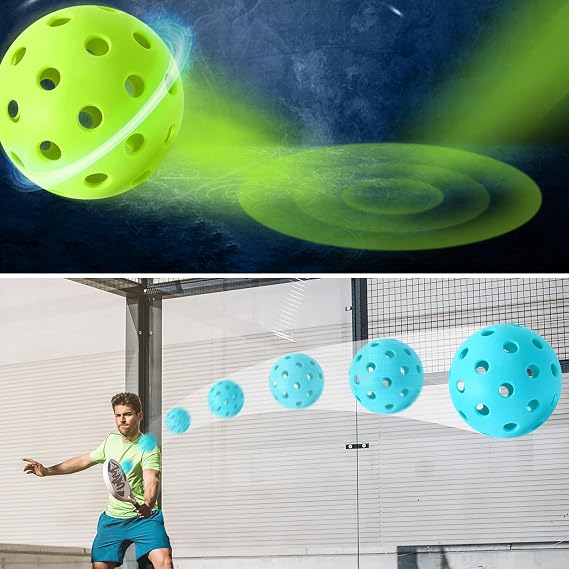 JULMELON Pickleball Balls, 4 Packs Outdoor Pickleball Balls 40 Holes Pickleballs for Sport Outdoor Play Elasticity and Durable Pickleballs for USAPA Approved Ideal for Beginners and Professional
