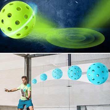 JULMELON Pickleball Balls, 4 Packs Outdoor Pickleball Balls 40 Holes Pickleballs for Sport Outdoor Play Elasticity and Durable Pickleballs for USAPA Approved Ideal for Beginners and Professional