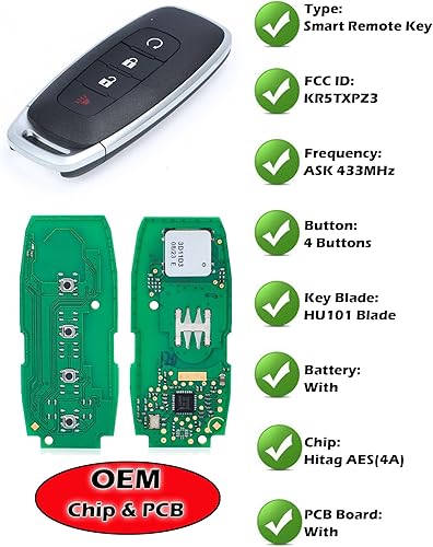 Miniatura 2 de Llavero remoto de entrada sin llave, llave inteligente de 4 botones para Nissan Kicks Rogue Pathfinder 2022-2023 KR5TXPZ3 285E3-6RA5A S180144120