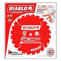 Vista 2 de Diablo Hoja de sierra para aplicaciones de construcción general - Diámetro de 5-3/8", 24 dientes ATB, eje de 10mm, corte de.049", ángulo de gancho