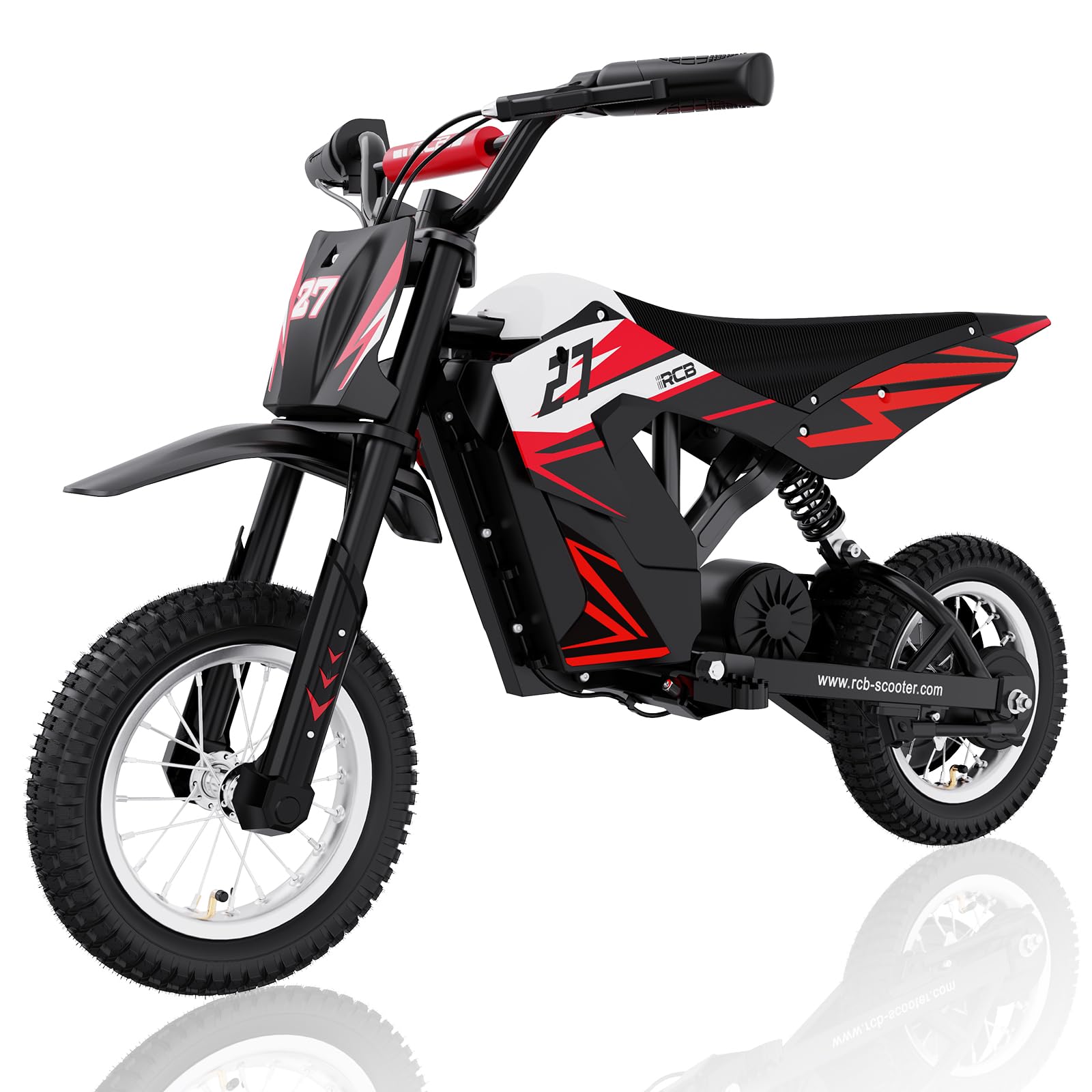 RCB Dziecięce motocykle elektryczne, opony pneumatyczne 12 cali, silnik o wysokiej wydajności, 3 tryby8/12/25KMH, maks. autonomia 15 KM, rower motocyklowy krzyż dla dzieci w wieku 3-12 lat