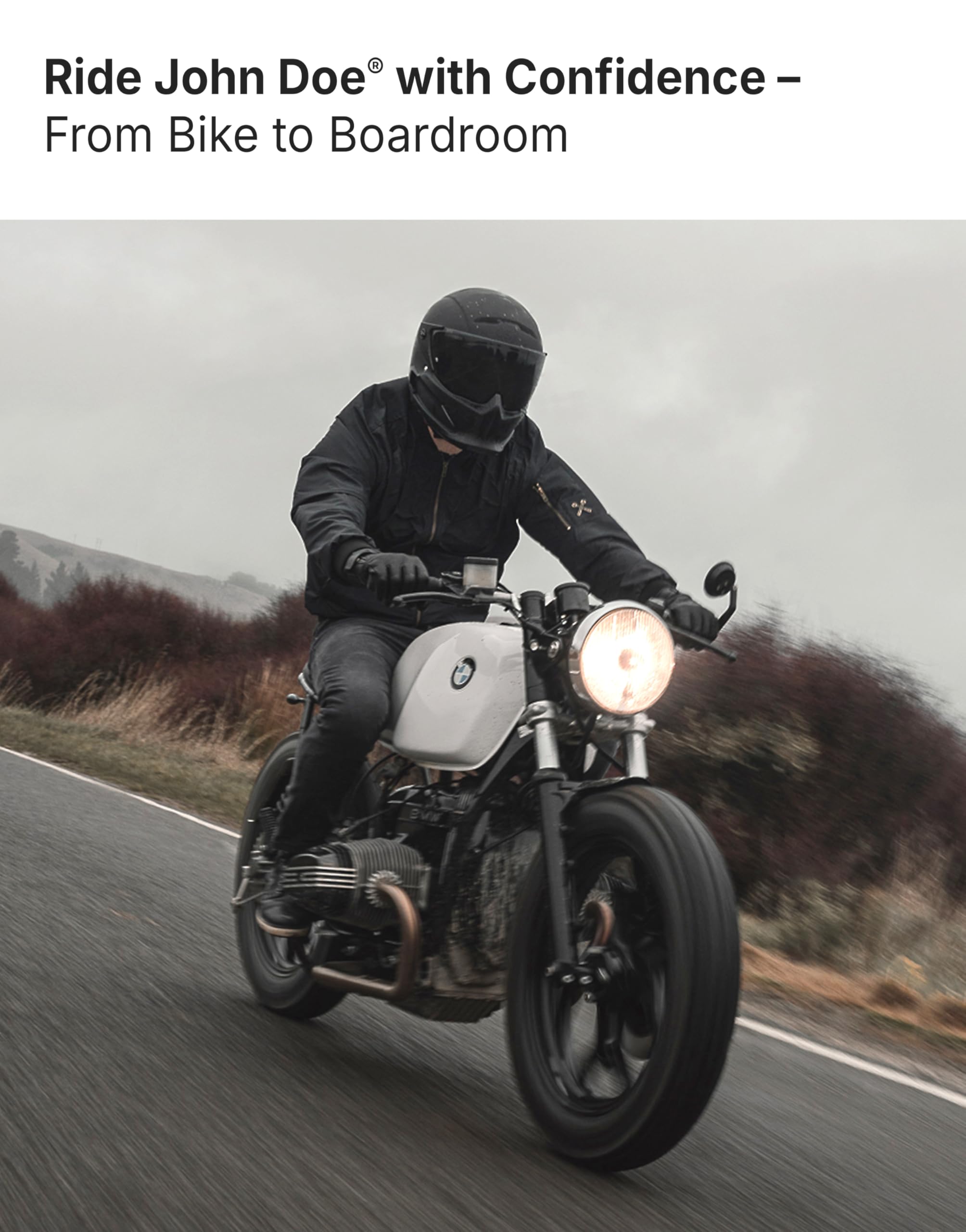 John Doe Pioneer - Monolayer | CE - Zertifizierung AAA | Motorradhose | Atmungsaktiv | Motorrad Jeans | Denim Jeans mit Stretch | Mit Protektoren