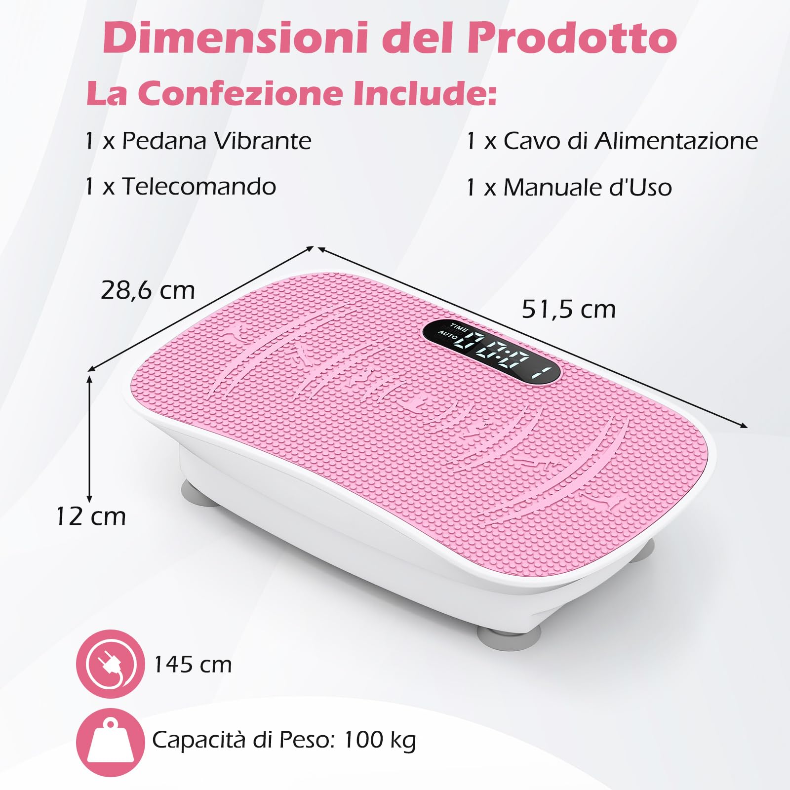 COSTWAY Pedana Vibrante Dimagrante, Piastra Vibrante con 10 Livelli di Vibrazione e Timer, Schermo, Telecomando, Superficie Antiscivolo e 4 Ventose, Allenamento Modellamento Muscolare