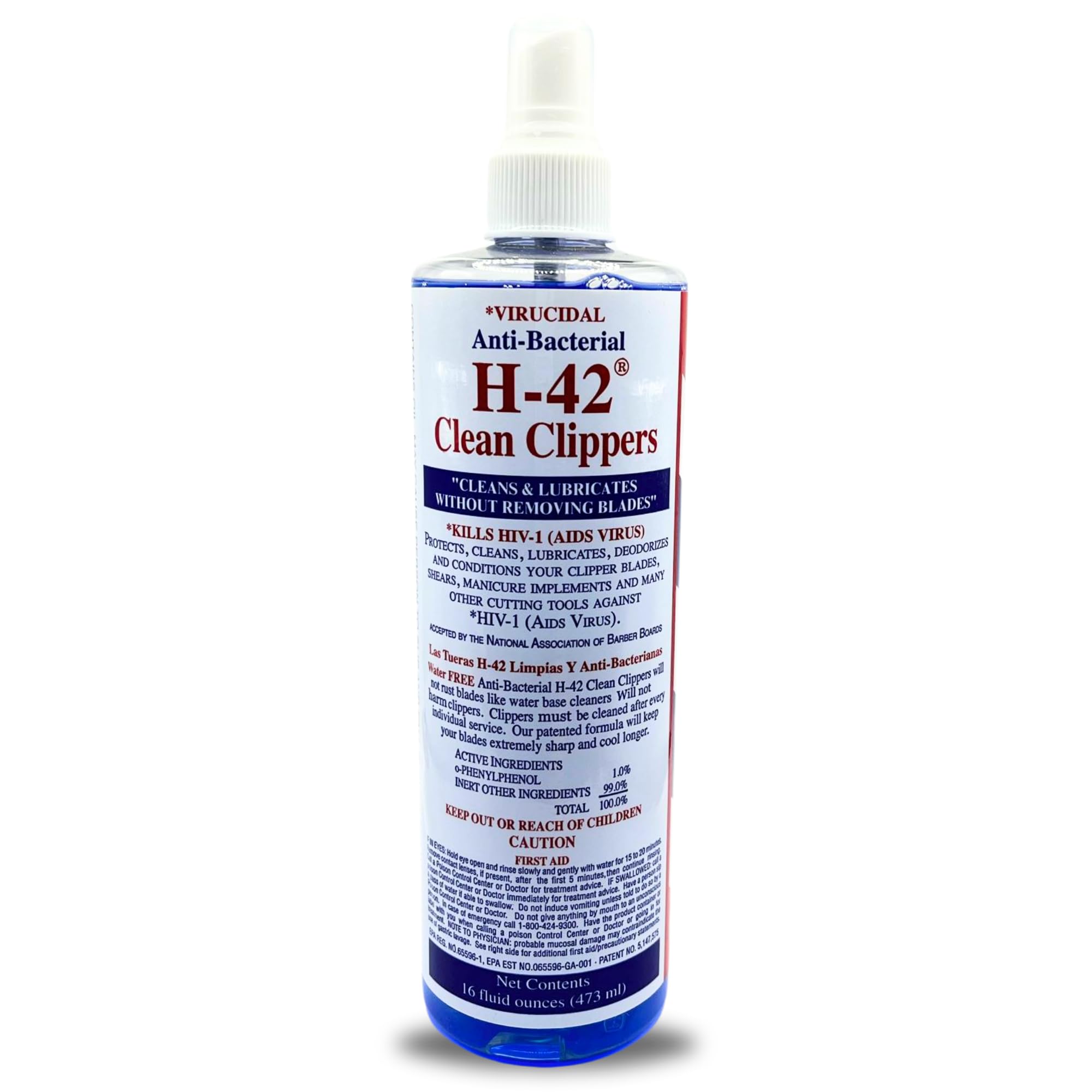 Skin Revolution H-42 Clipper Blade Cleaner – Waterless Clipper Cleaner for Barbers, Anti-Rust Formula for Clippers and Trimmers, Cleans and Cools