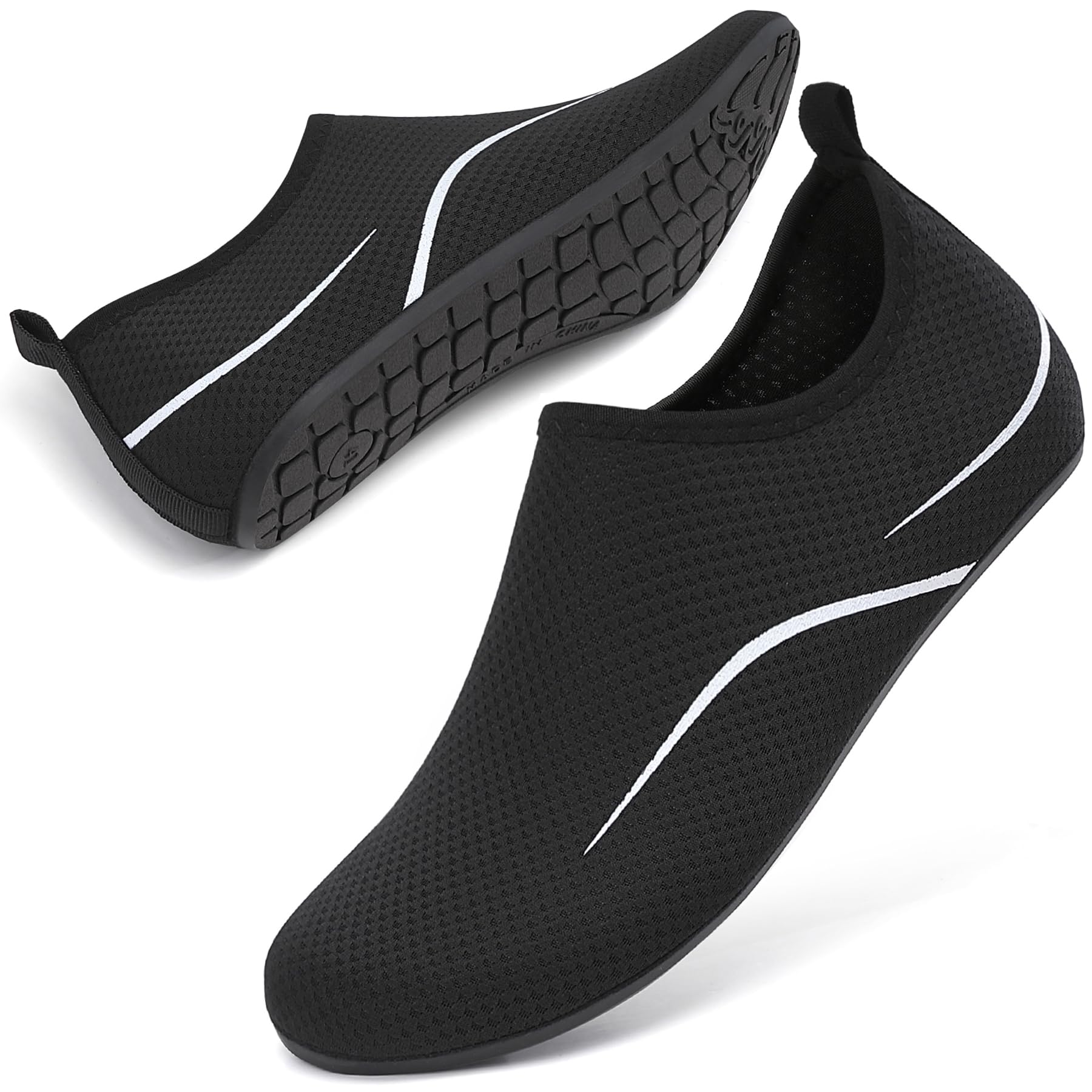 RUOMU Unisex Badeschuhe Wasserschuhe Schnell Trocknend Schwimmschuhe rutschfeste Wassersportschuhe Leicht Strandschuhe, Gr.34-47